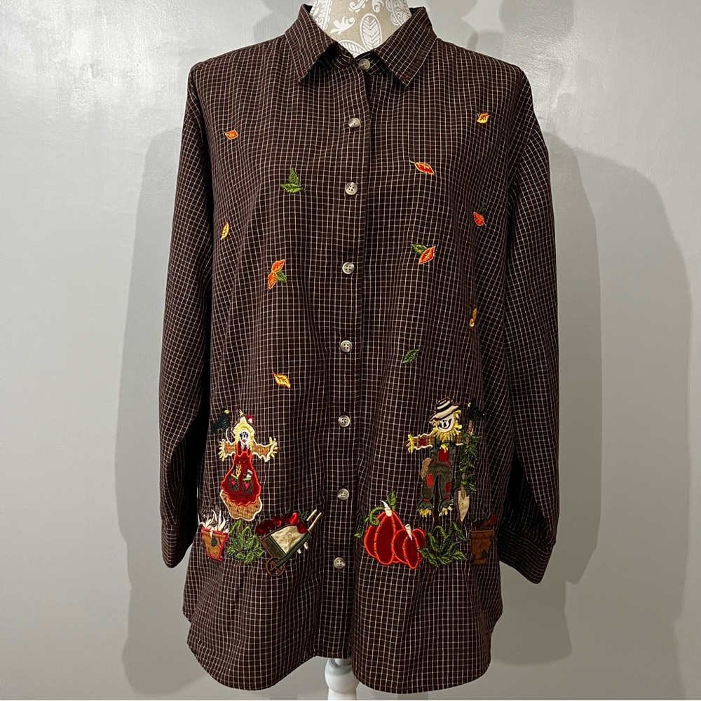 Vintage Bobbie Brooks Halloween Button Down Shirt / Womens Plus Size 18W/20W